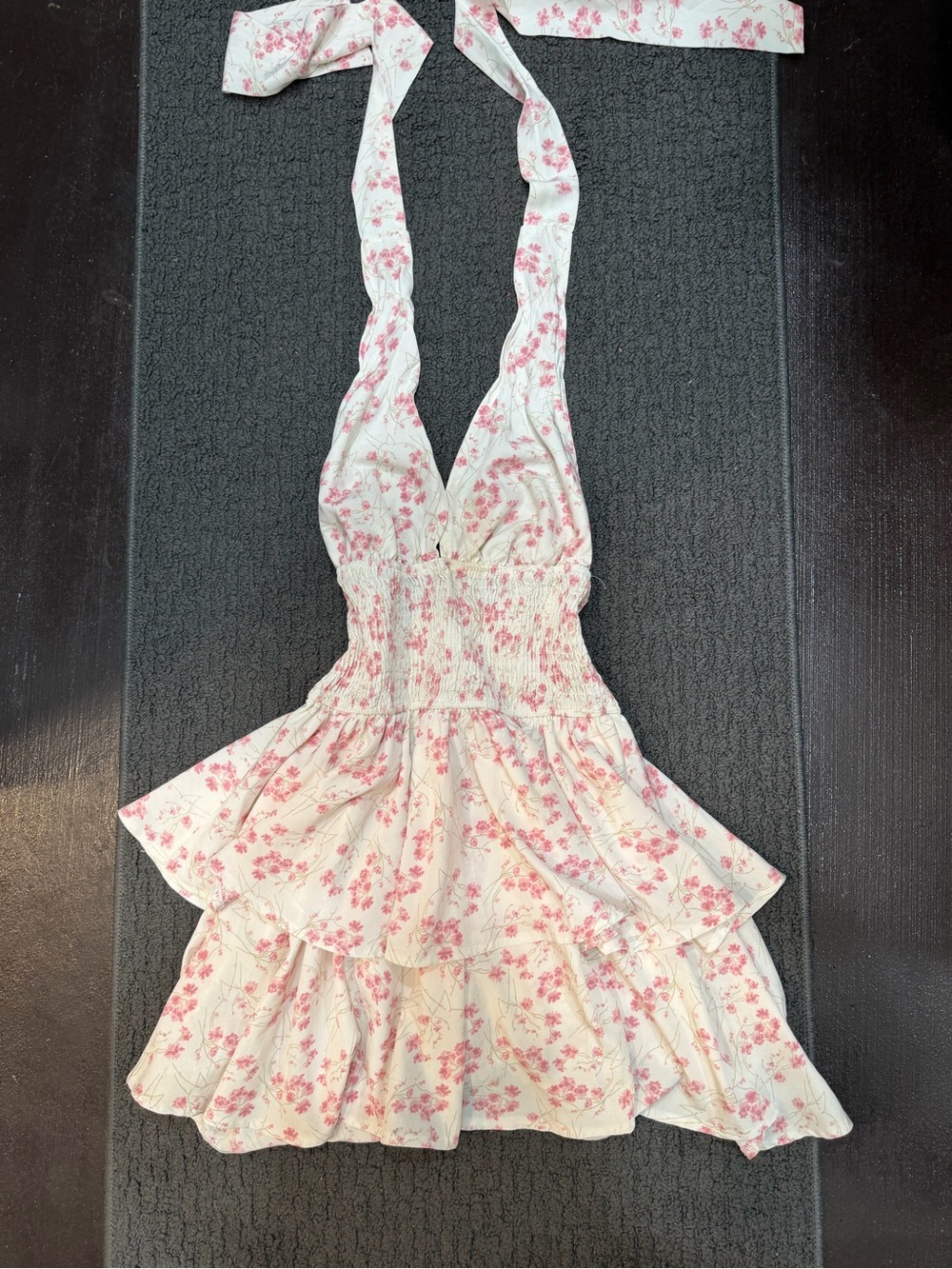SHEIN Pink Floral Halter Smocked Mini Dress - Picture 3 of 4